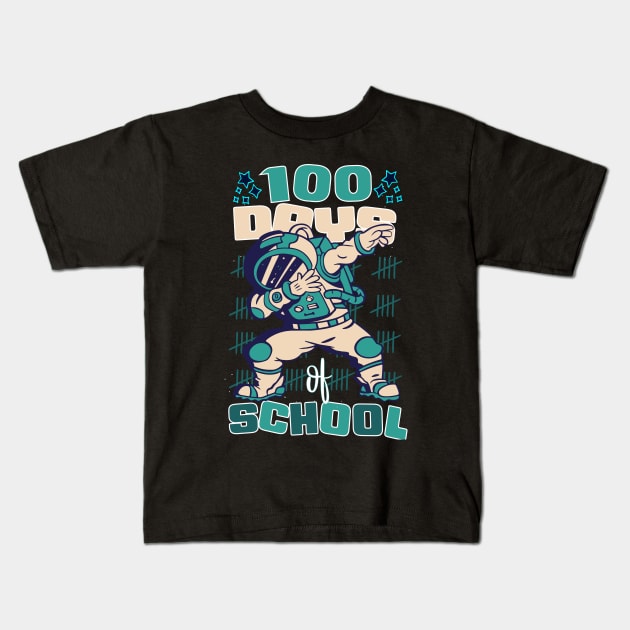 100 Days of school featuring an Astronaut Dabbing #3 Kids T-Shirt by XYDstore